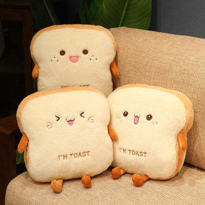 Fluffy Toastie Bread Hand Warmer Plushies