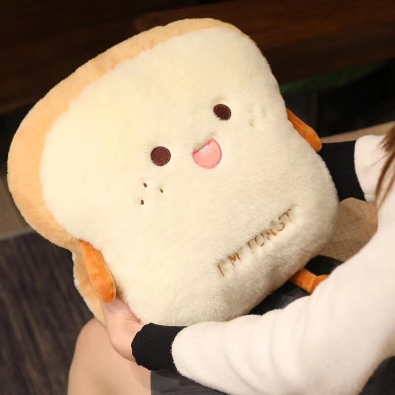 Fluffy Toastie Bread Hand Warmer Plushies