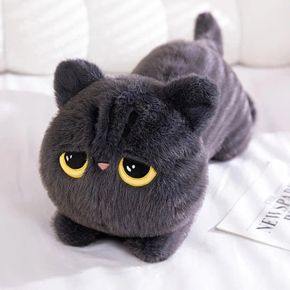 Long Giant Black Gray Fluffy Cat Plushies